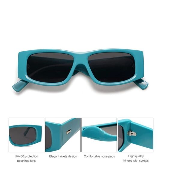 Retro Vintage Rectangular Sunglasses 